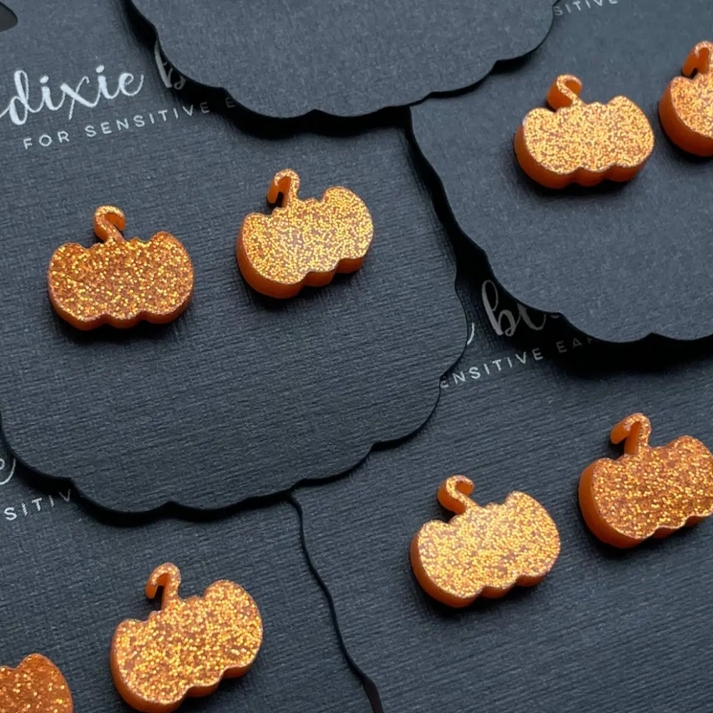 🎃🌻Sparkly Pumpkin Earrings